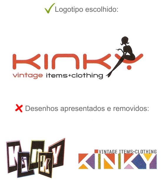 logotipo escolhido moda vintage kinky fashion